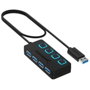 Sabrent HB-UM43 4-Port USB 3.0 Hub with Individual LED Power Switches