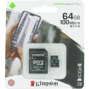 KINGSTON SDCS2/64GB MICROsd CANVAS CLASS 10 100Mbps W/ADAPTER