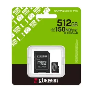KINGSTON SDCS3/512GB MICROsd CANVAS GEN3 150Mbps W/ADAPTER