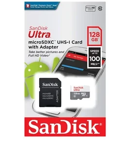 Sandisk 128GB Micro-SD + SD Adp. 100MB/s