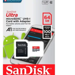 Sandisk 64GB Micro-SD + SD Adp. 100MB/s